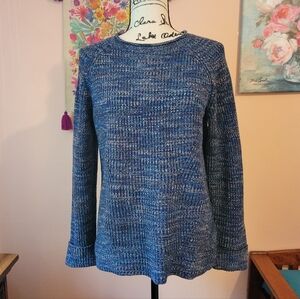Style & Co. Women's Heathered Knit Blue Sweater, L, EUC